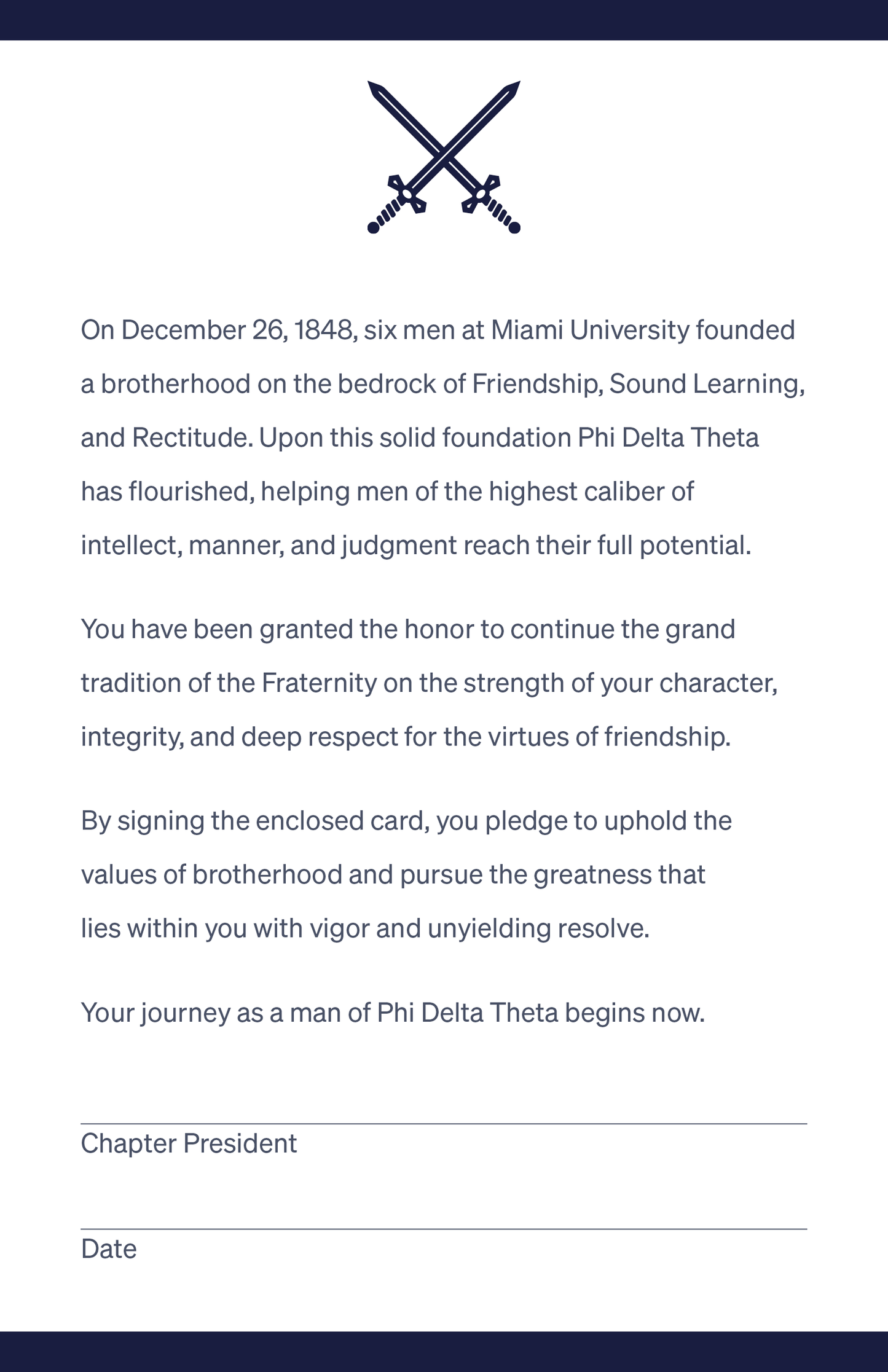 Phi Delta Theta Bid Day Cards (25 pack)