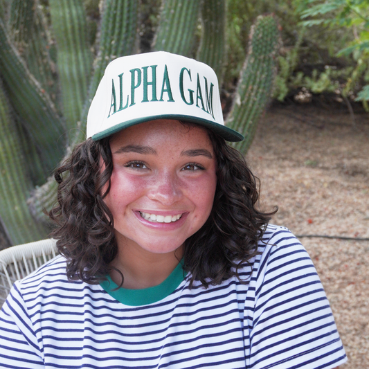Alpha Gamma Delta | Green/Natural Baseball Hat