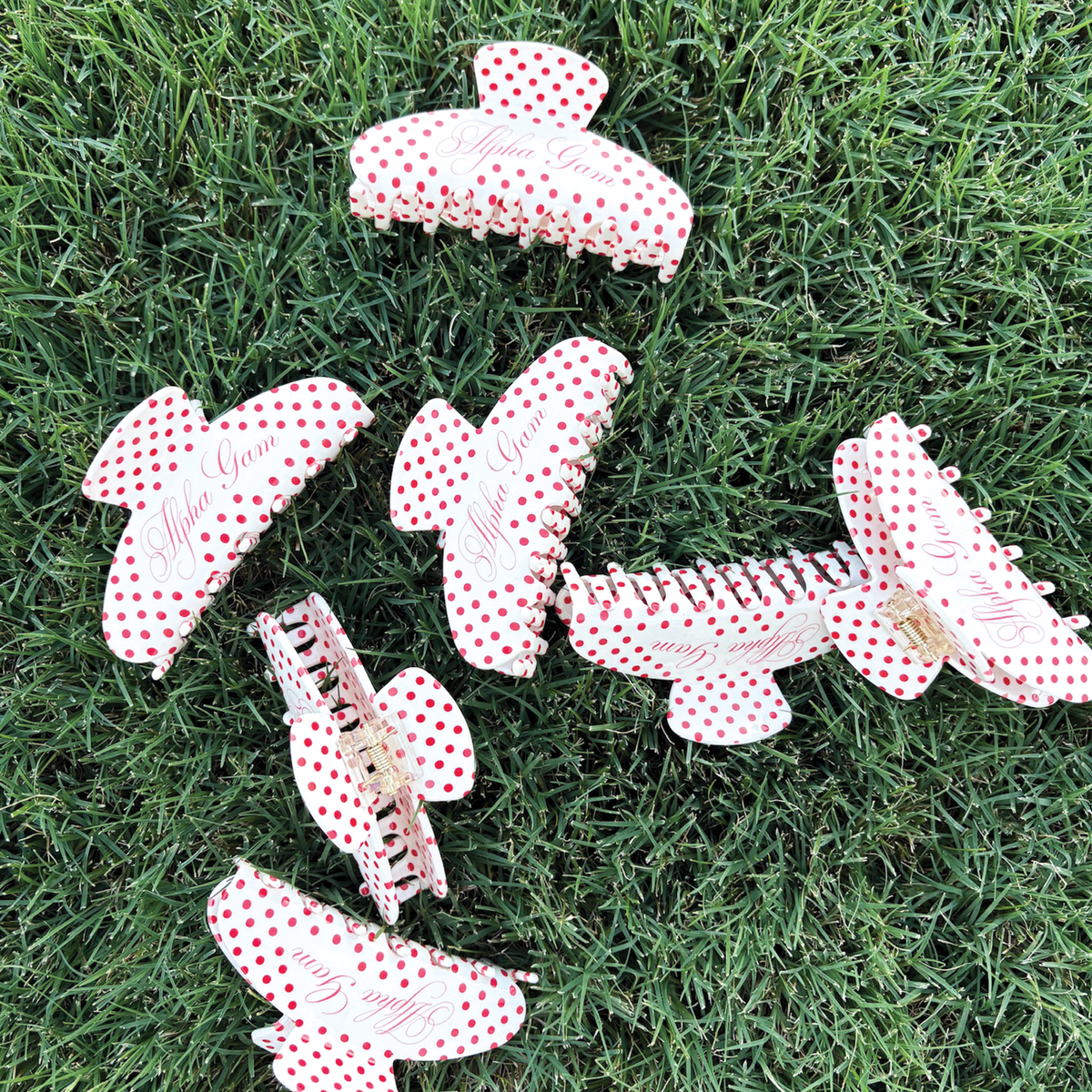 Alpha Gamma Delta | Polka Dots Claw Clip